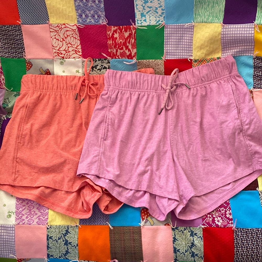2 pairs athletic works soft shorts size S